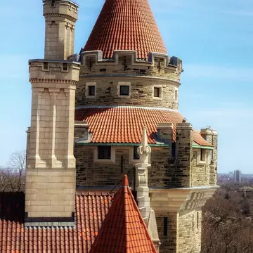 Casa Loma towers on blue sky in Toronto, Canada., License Type: media, Download Time: 2026-04-24T19:34:52.000Z, User: LP_NZhan, Editorial: false, purchase_order: 65050 - Digital Destinations and Articles, job: App Content, client: Lonely Planet App, other: Nadine Zhan