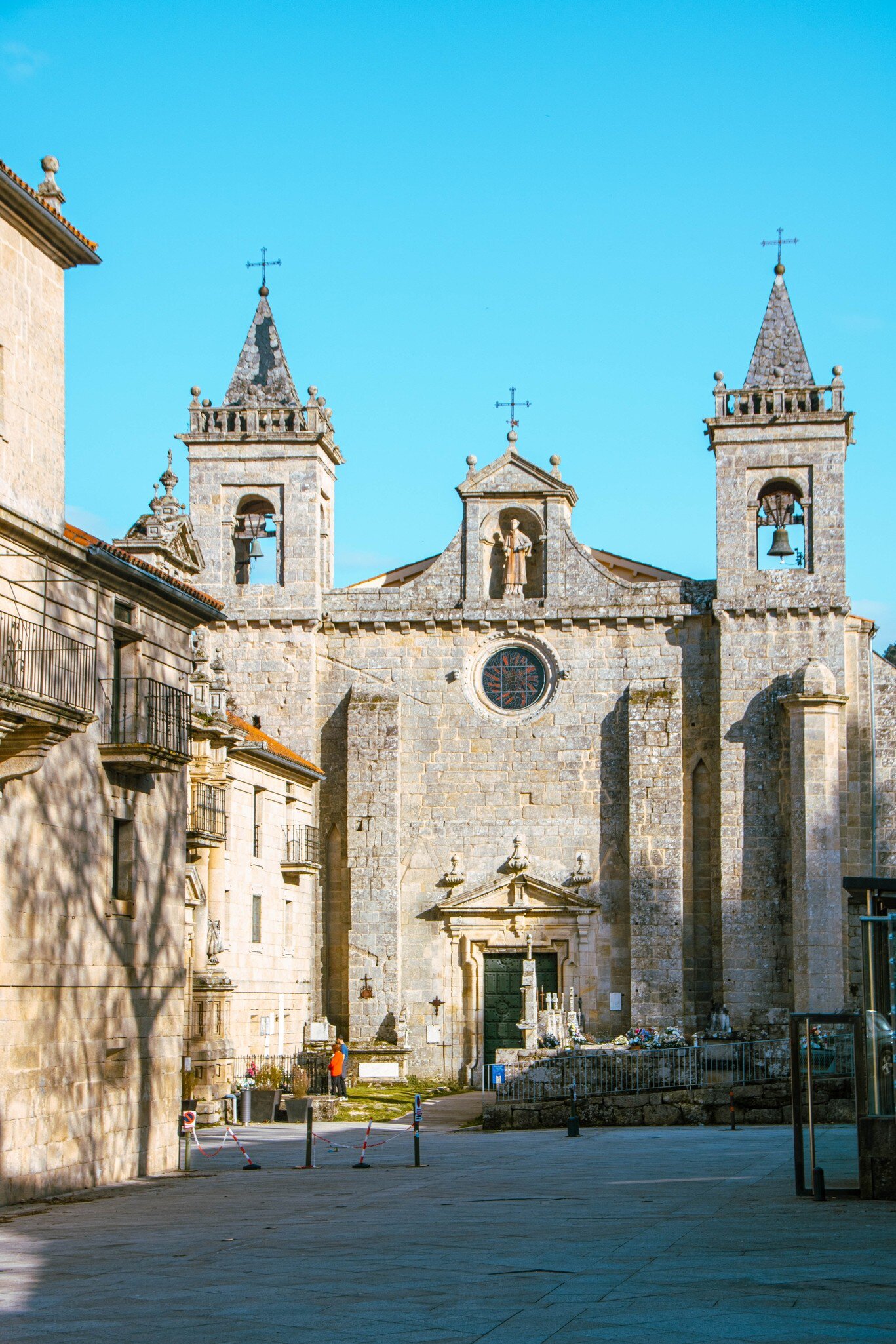 Facade of the Mosteiro de Santo Estevo in the Ribeira Sacra region of Spain.