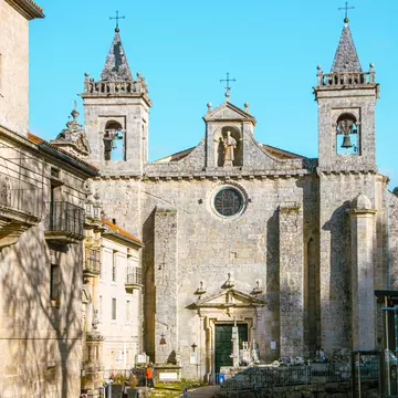 Facade of the Mosteiro de Santo Estevo in the Ribeira Sacra region of Spain.