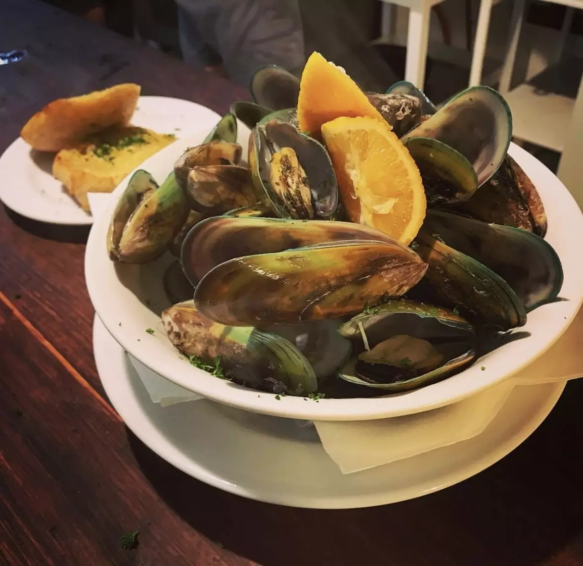 Mussels at the Mussel Inn in Golden Bay, New Zealand