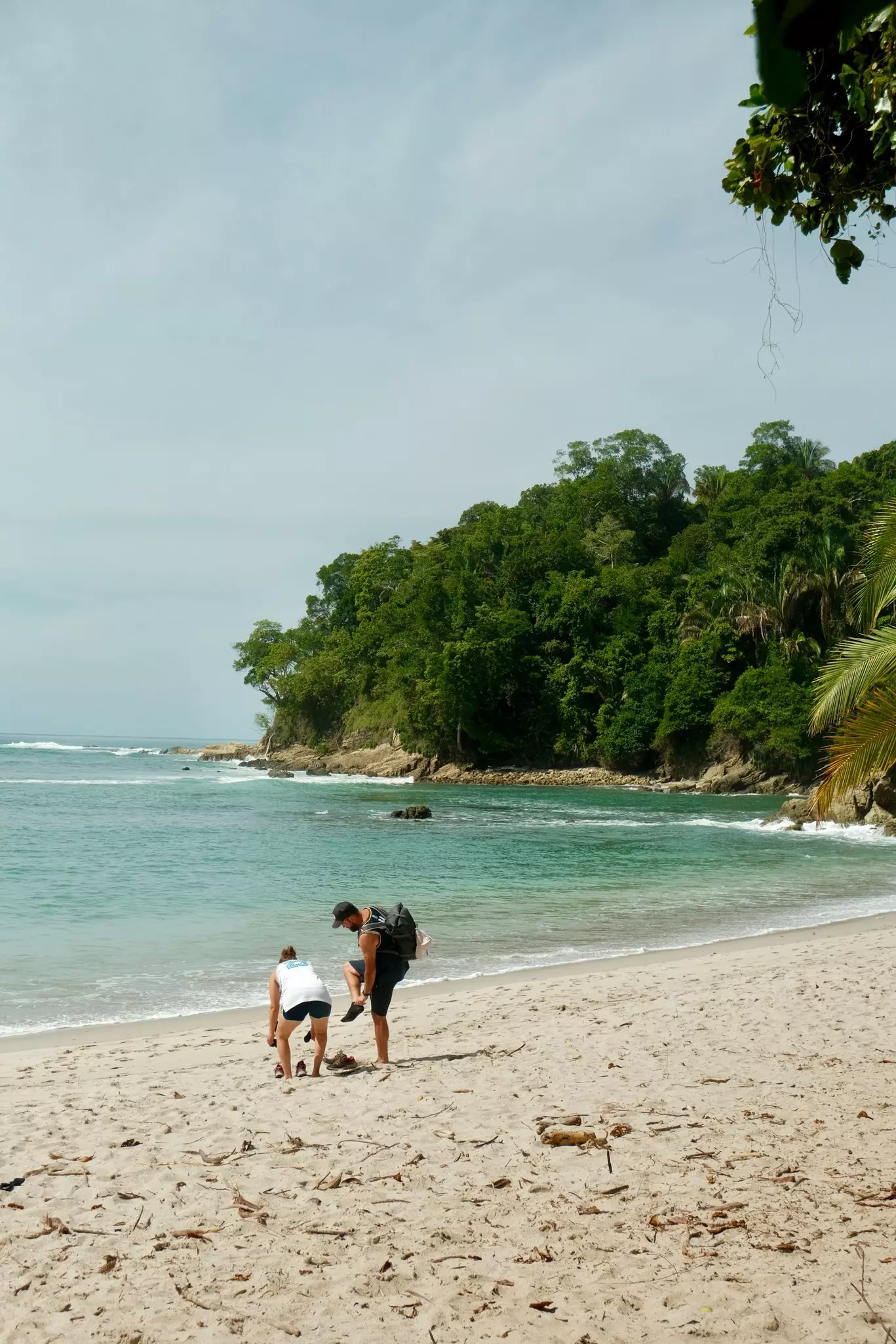 Aerial view of a beach located in the Manuel Antonio National Park, Costa Rica.