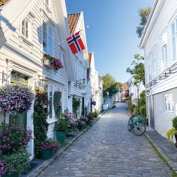 Whitewashed buildings in Gamle (Old) Stavanger, Norway. Mathilde Oord/Shutterstock