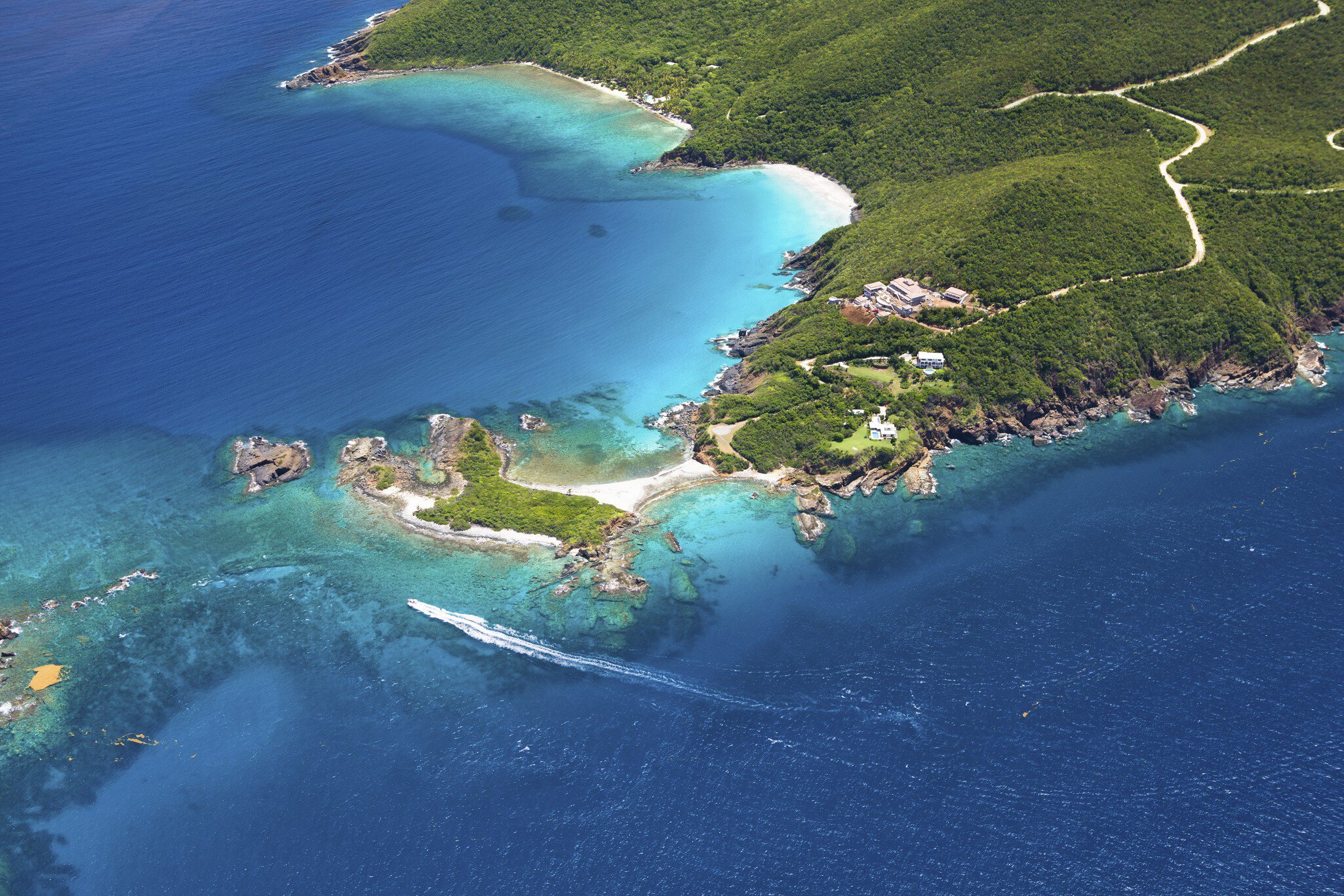 aerial shot of West End, St. Thomas, US Virgin Islands
