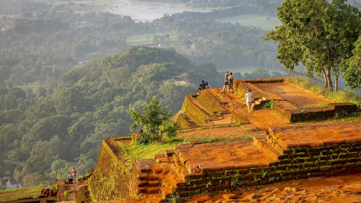 The mountainous ruins of the site of Sigiriya in Sri Lanka