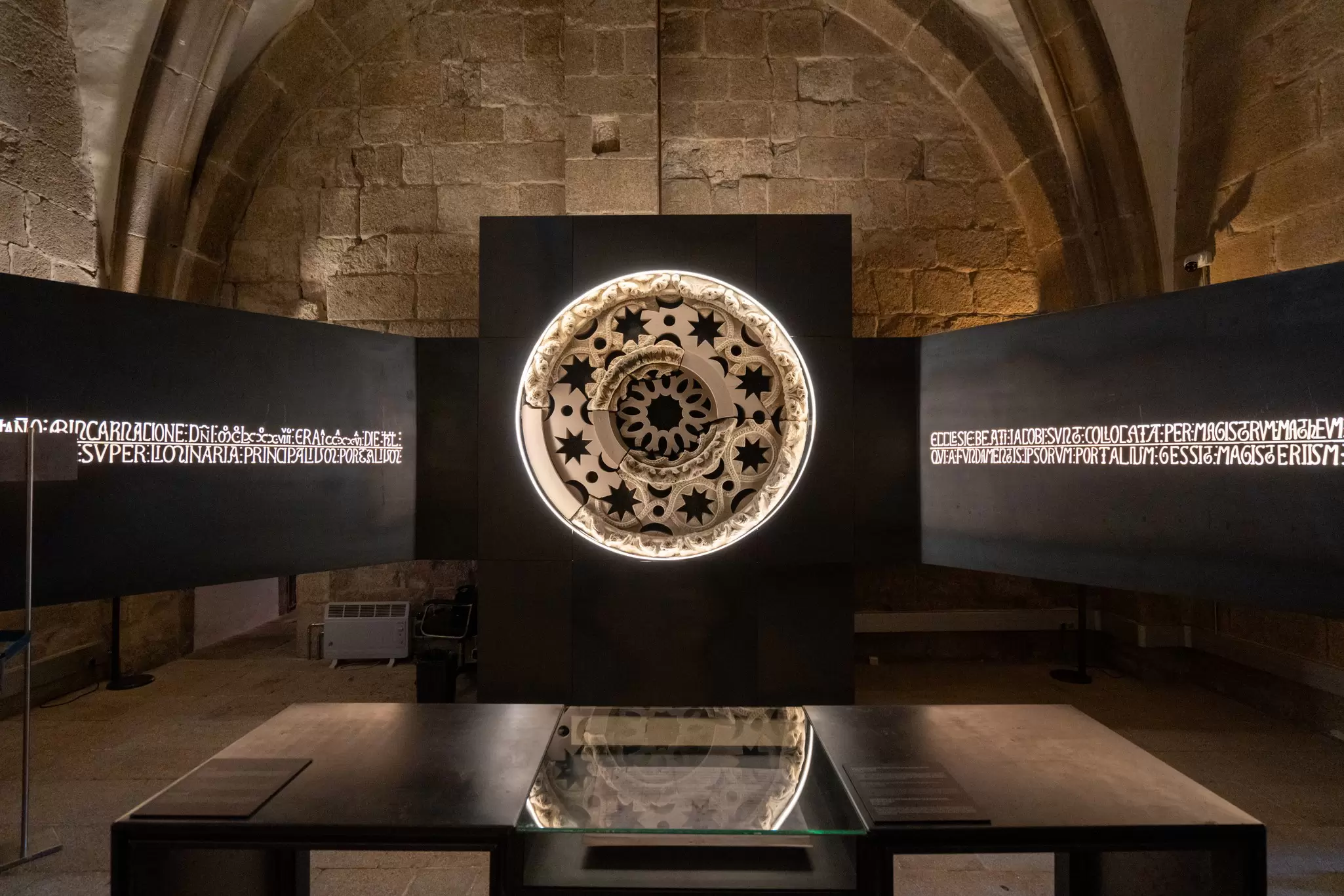 View of an exhibit at the Cathedral Museum at the Catedral de Santiago de Compostela in Spain.