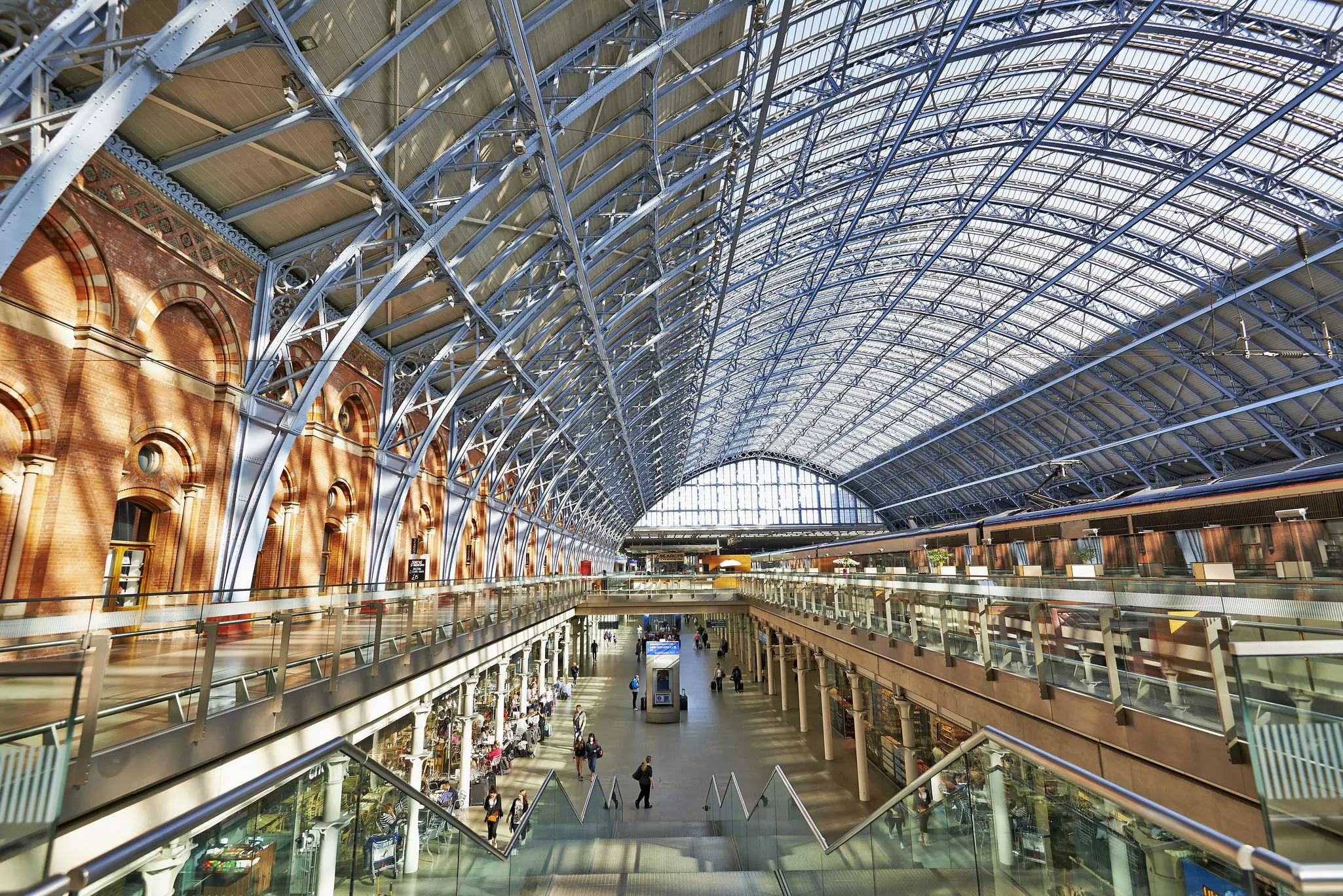 Inside St Pancras International train station in Kings Cross