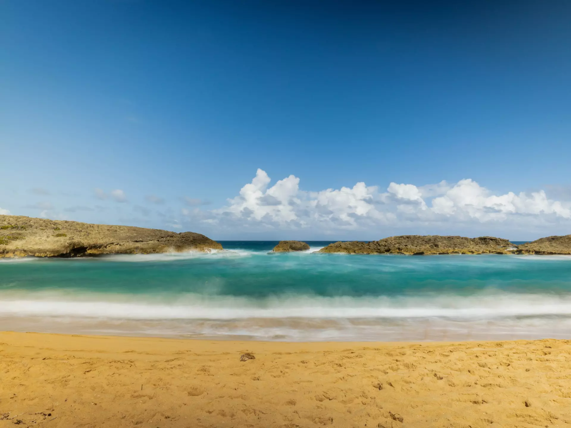 An empty beach, Mar Chiquita, Puerto Rico. 