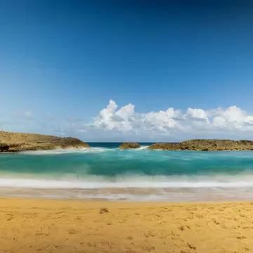 An empty beach, Mar Chiquita, Puerto Rico. 