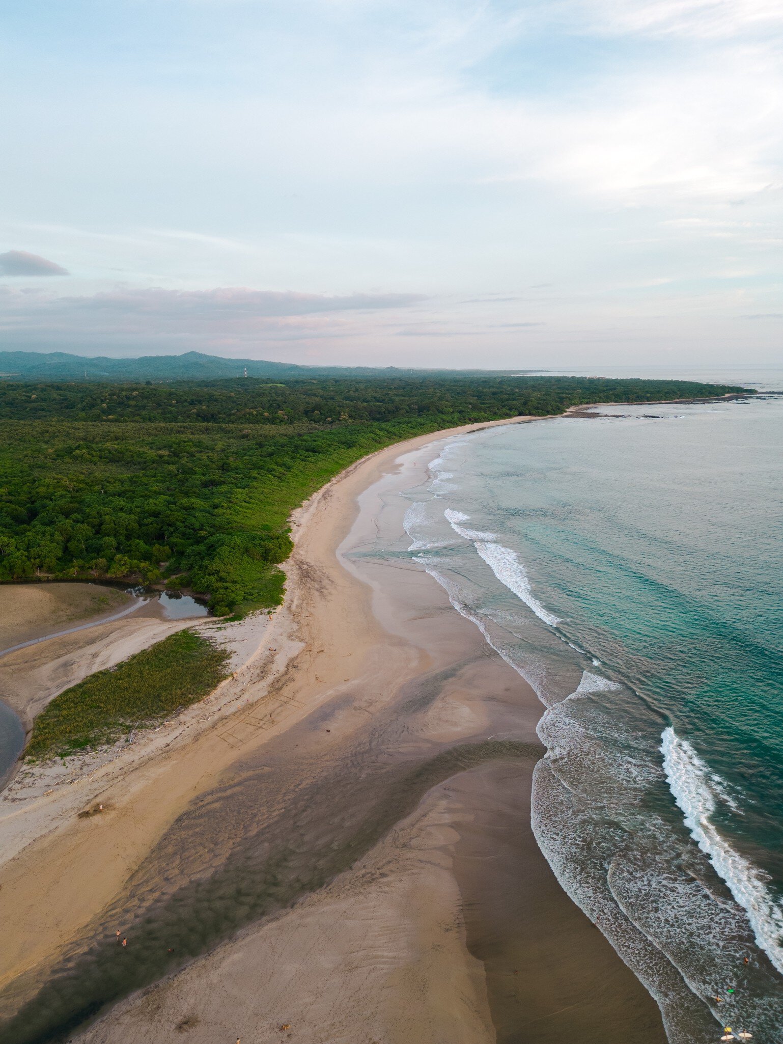 Aerial view of the Tamarindo Beach in Guanacaste, Costa Rica.