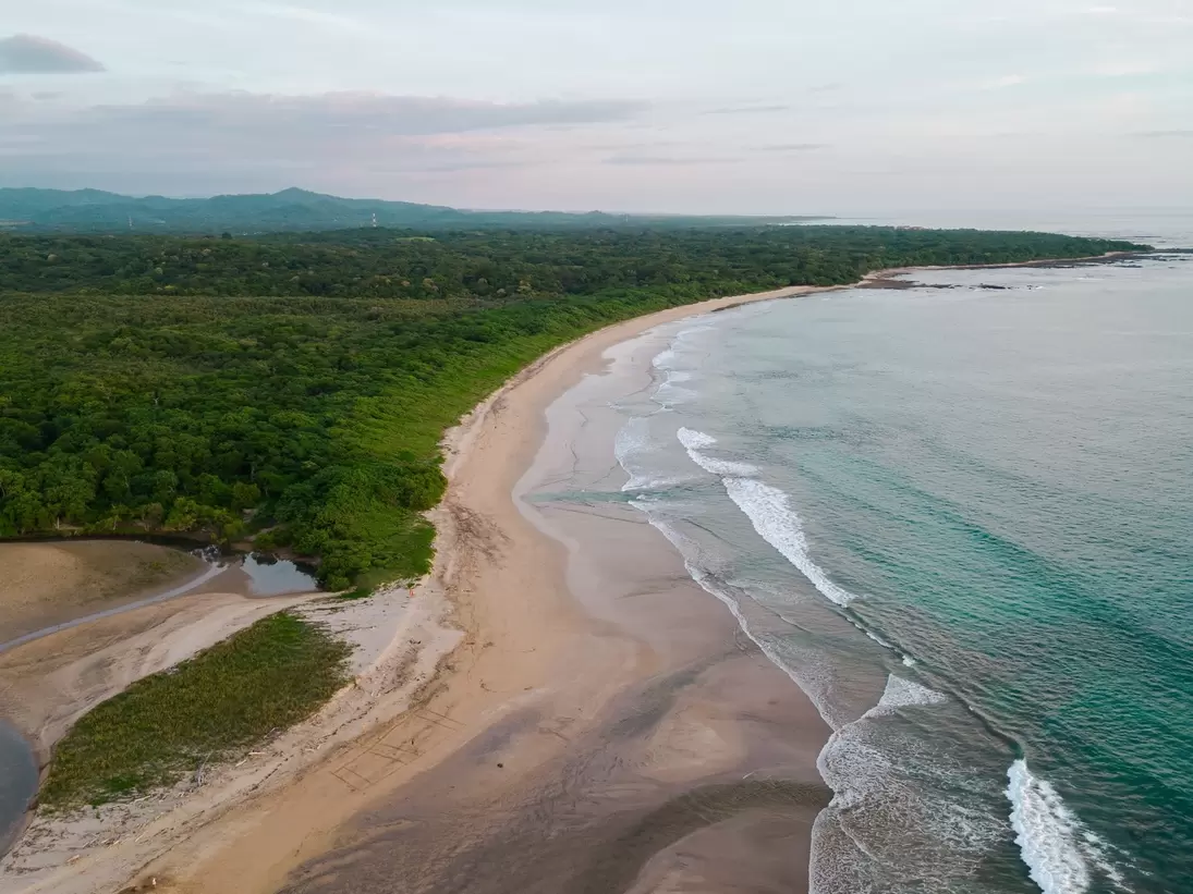 Aerial view of the Tamarindo Beach in Guanacaste, Costa Rica.