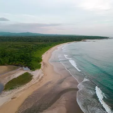 Aerial view of the Tamarindo Beach in Guanacaste, Costa Rica.