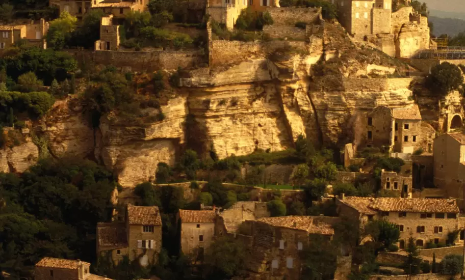 Hilltop village on Vaucluse plateau.