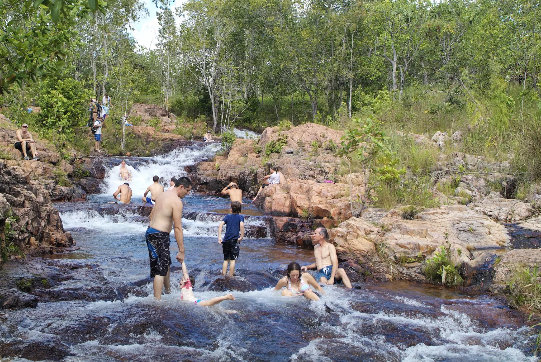 Woman floating at Buley Rockhole