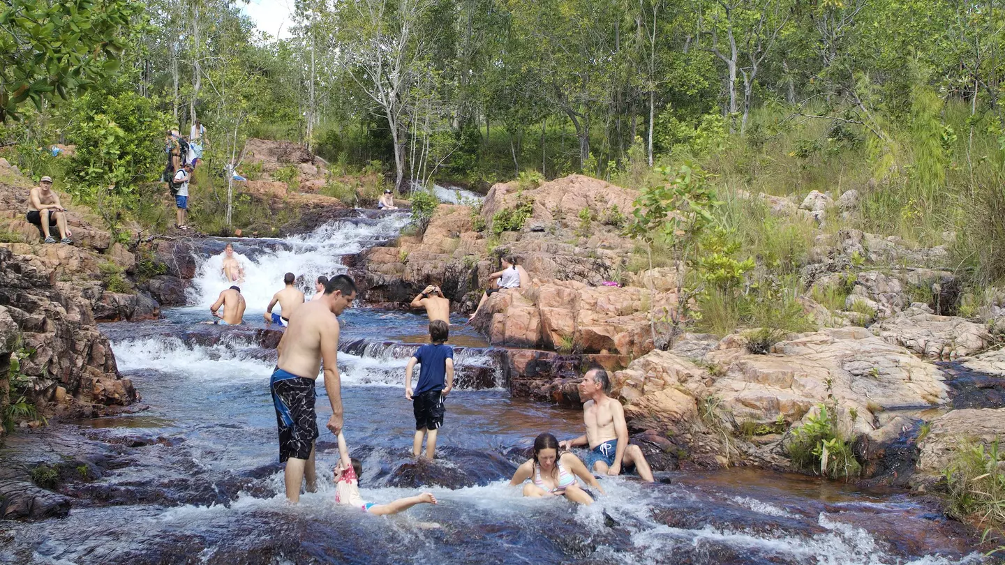 Woman floating at Buley Rockhole