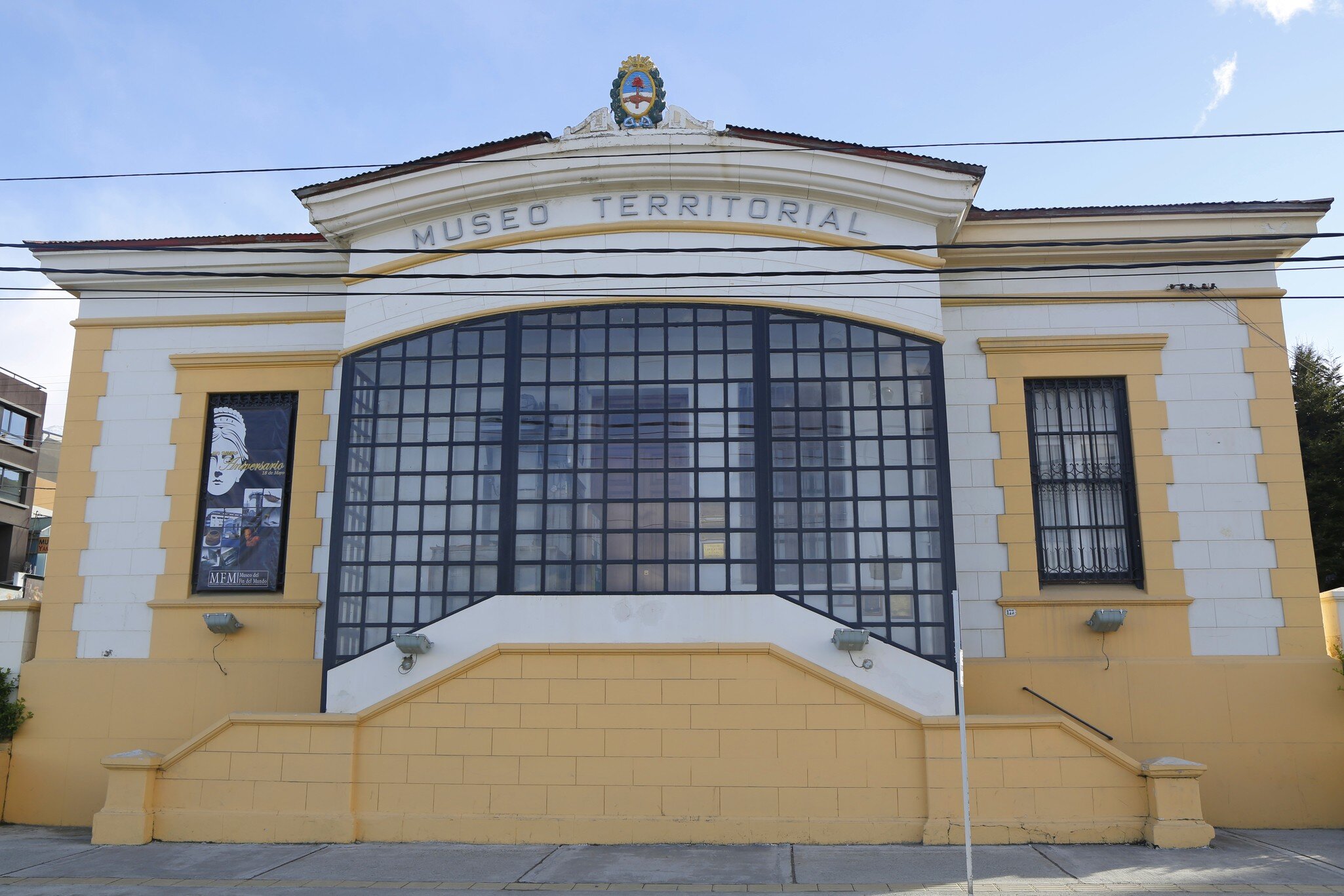 Facade of the :Territorial Museum in Ushuaia, Tierra del Fuego. It also known as The End of the World Museum or Museo del Fin del Mundo.