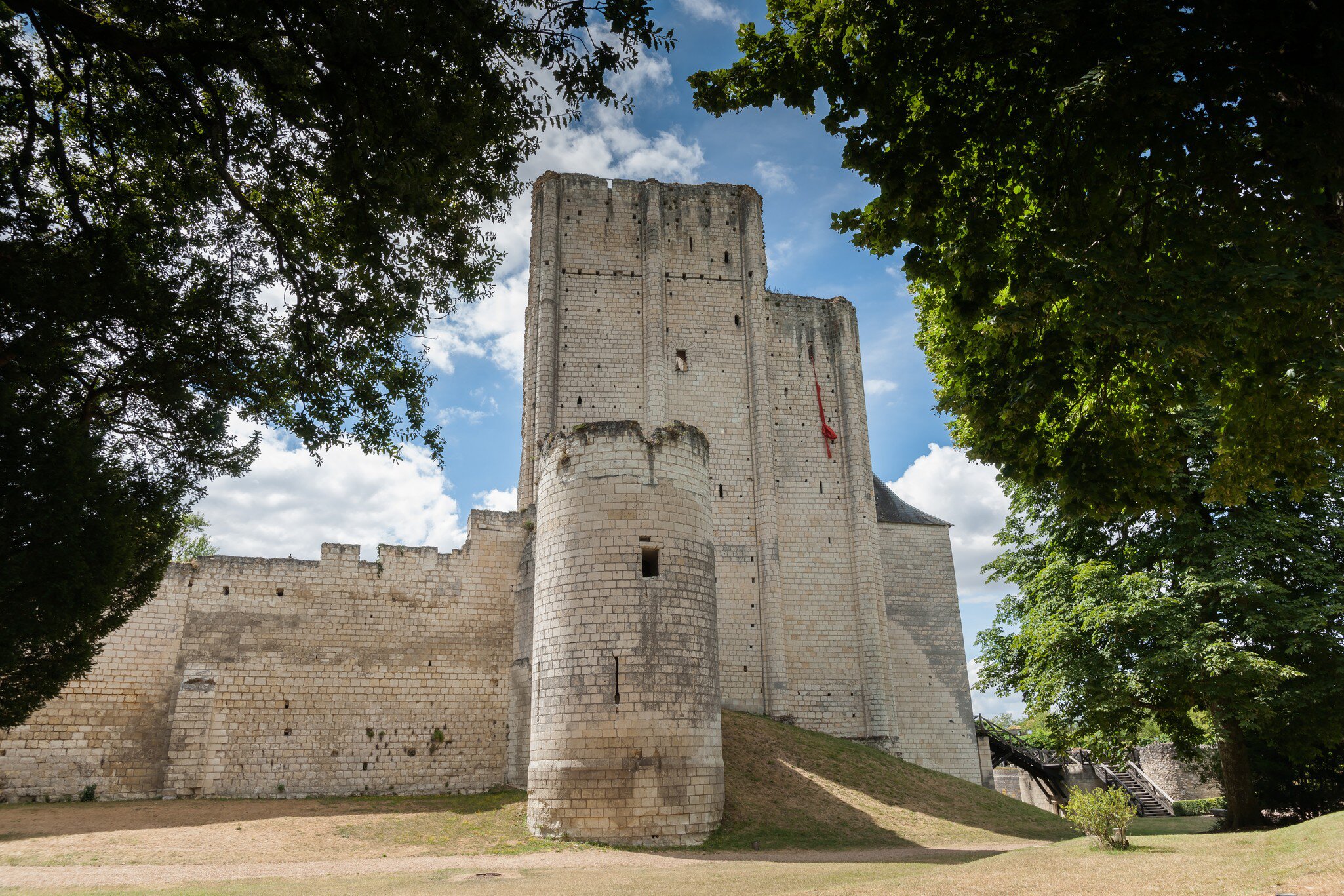 Medieval Donjon Tower of the castle in the French city of loches, france, Loire valley.
