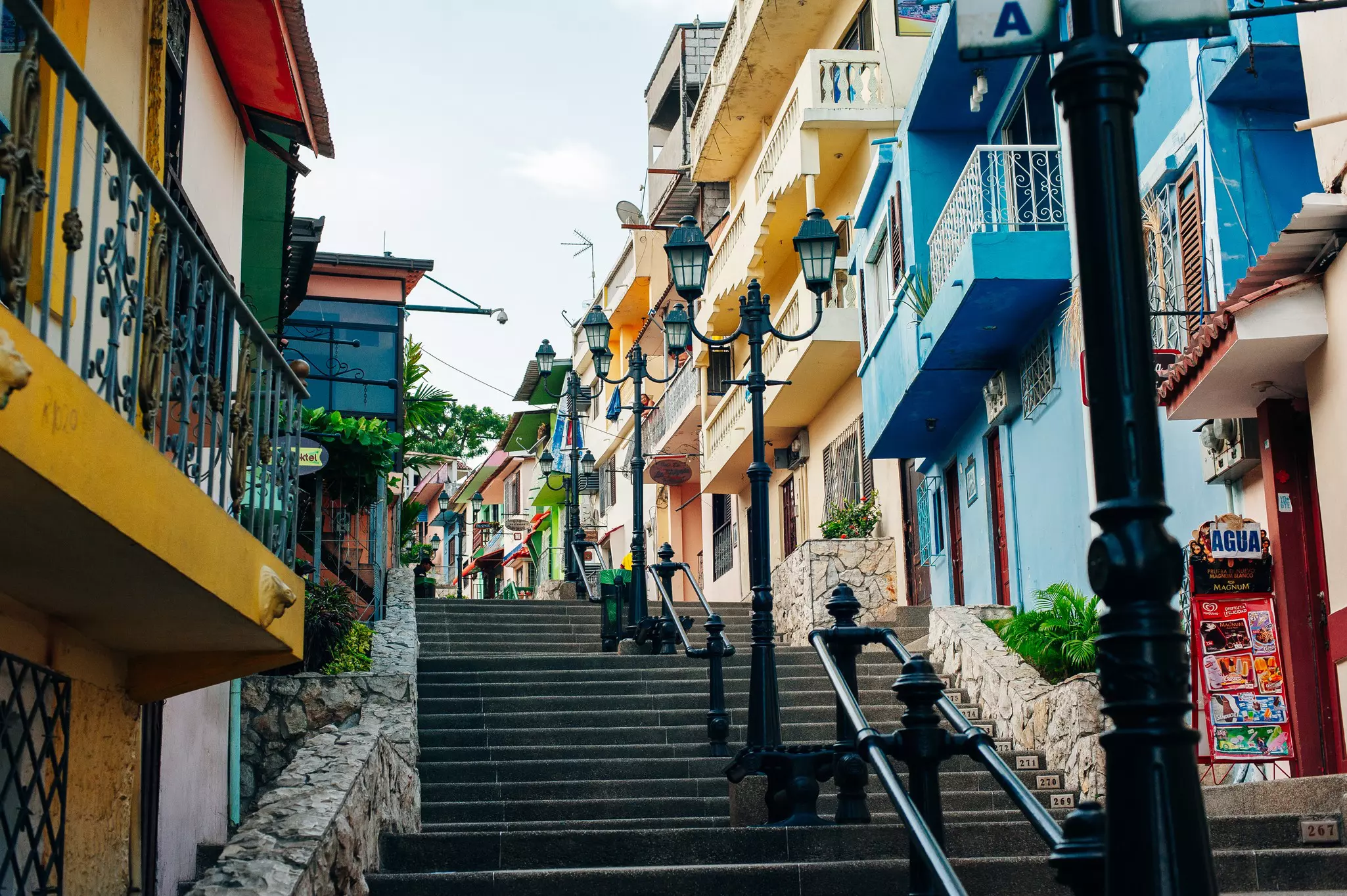 Multicolored houses in the Las Penas district, Guayaquil