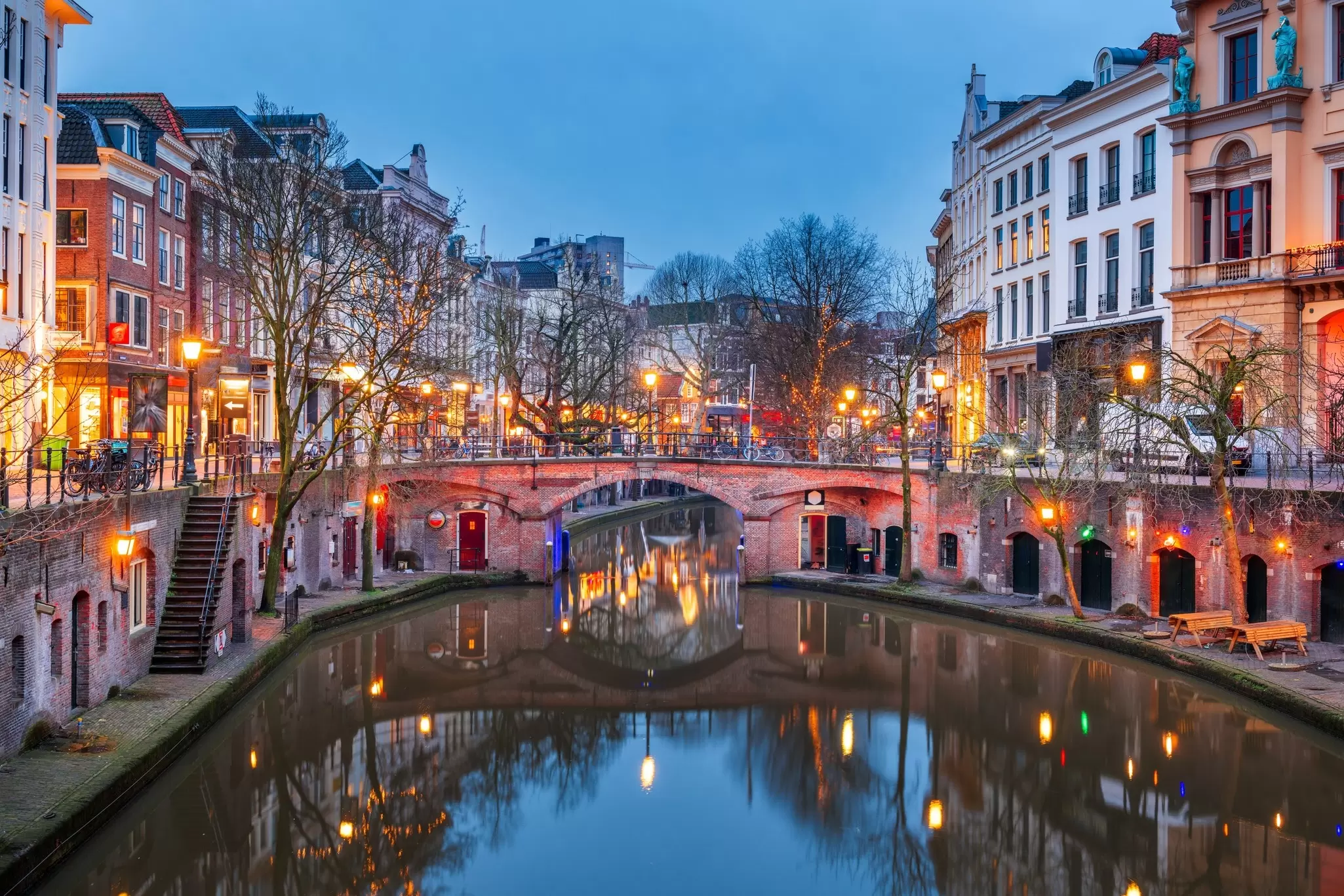 Dusk along the canals of Utrecht. Sean Pavone/Shutterstock