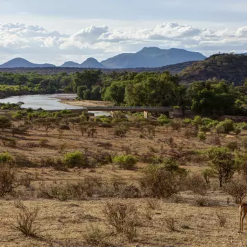 Ng'iro Bridge crossing the Ewaso Ng'iro River in Samburu National Reserve, Kenya, East Africa, Africa.