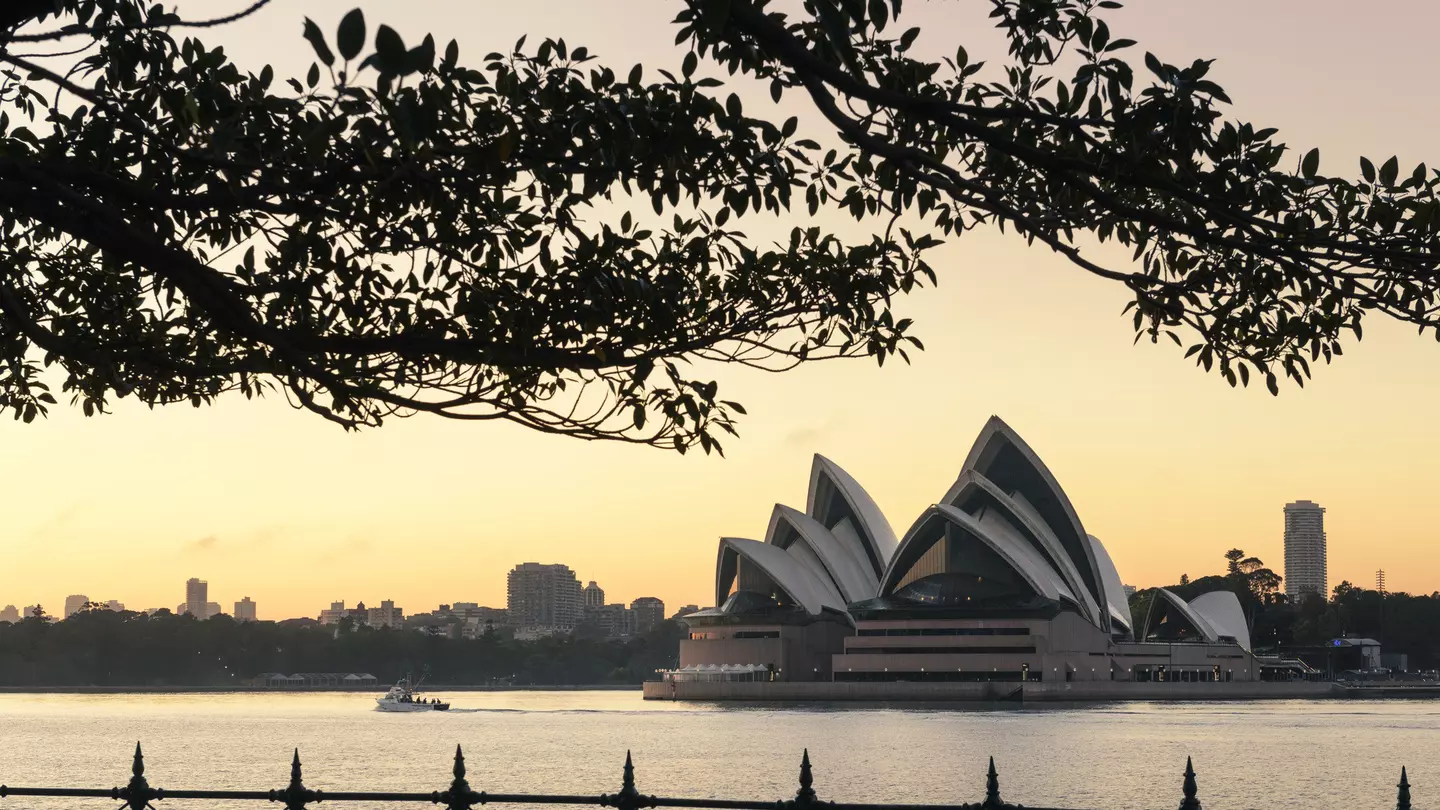 Sydney Opera House, glows in the early morning light