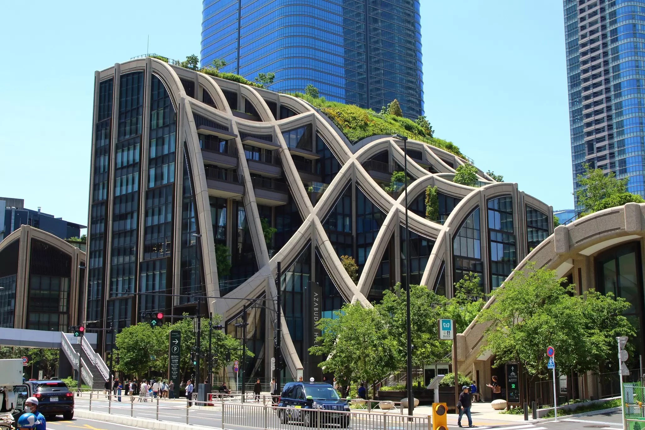 The newly constructed complex, a modern urban village surrounded with lots of greenery.