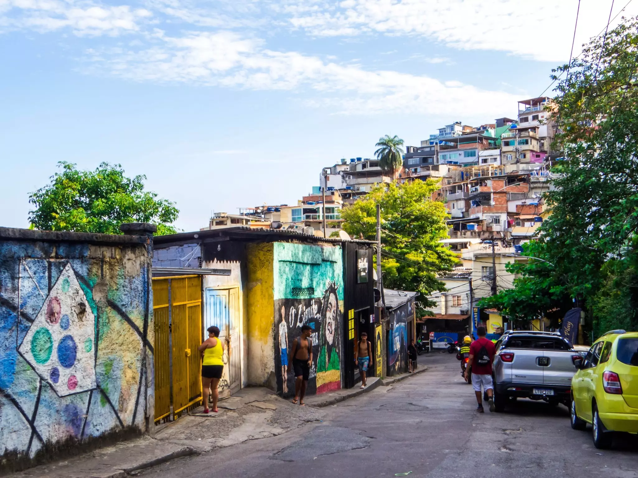 Rio de Janeiro, Brazil - February 28, 2024: Street view of the Vidigal favela.
