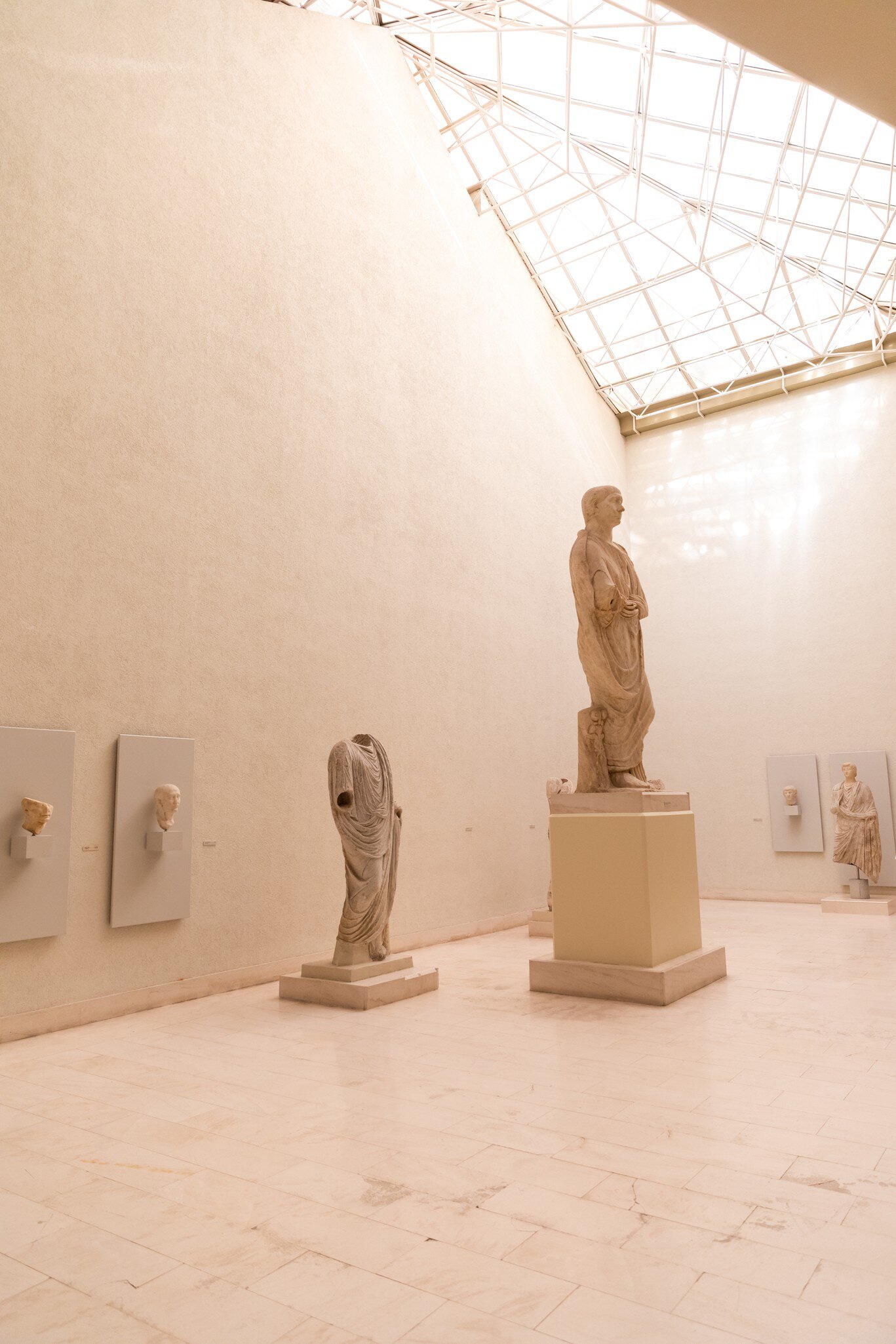 View of Roman statues in the Museo de Cádiz in Spain.