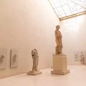 View of Roman statues in the Museo de Cádiz in Spain.