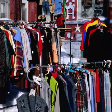 Vintage clothes for sale in Kensington Market.