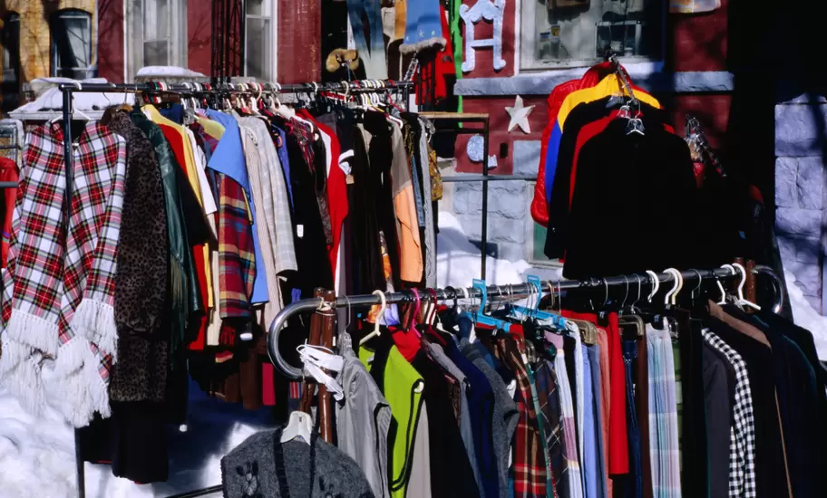 Vintage clothes for sale in Kensington Market.