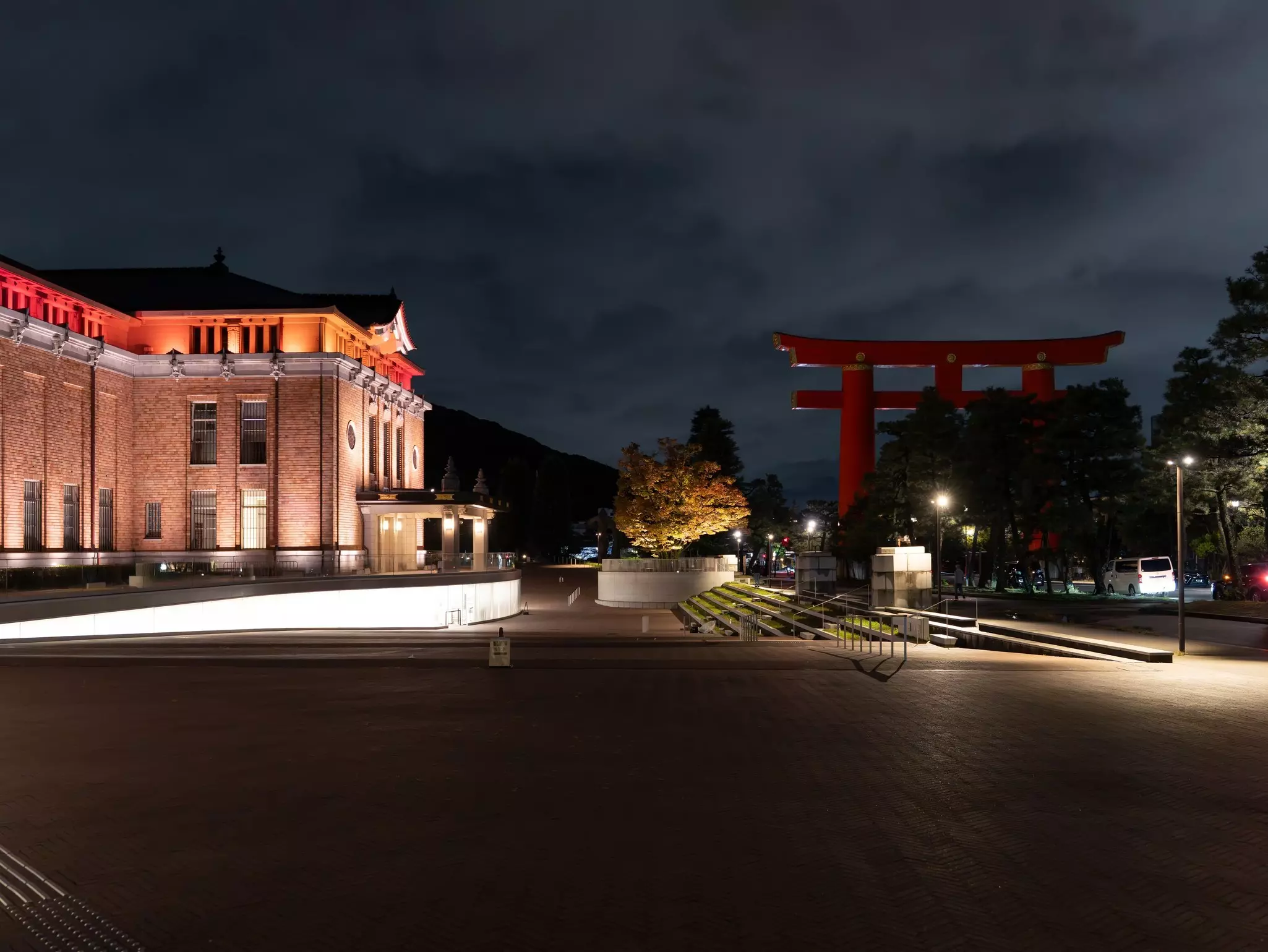 Kyoto City Kyocera Museum of Art illuminated at night