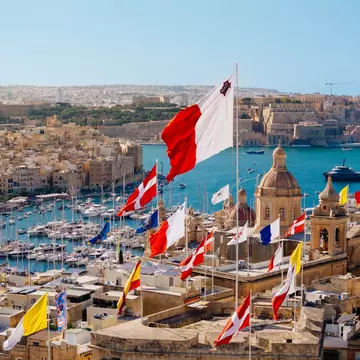 Aerial view of Valletta, Malta and The Three Cities. Jack Pearce for Lonely Planet