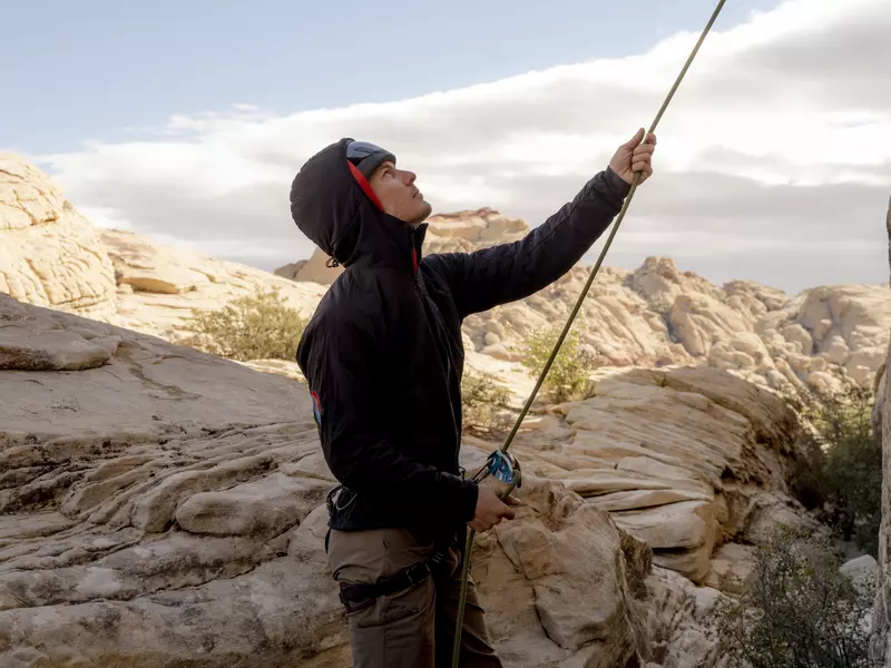 Alex Fletcher and Matt Geraci climb in Red Rock Canyon National Conservation Area
