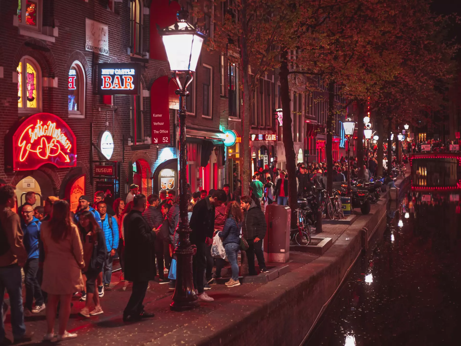 The Red Light District in Amsterdam is awash with blazes of neon and almost endless vice. Shutterstock