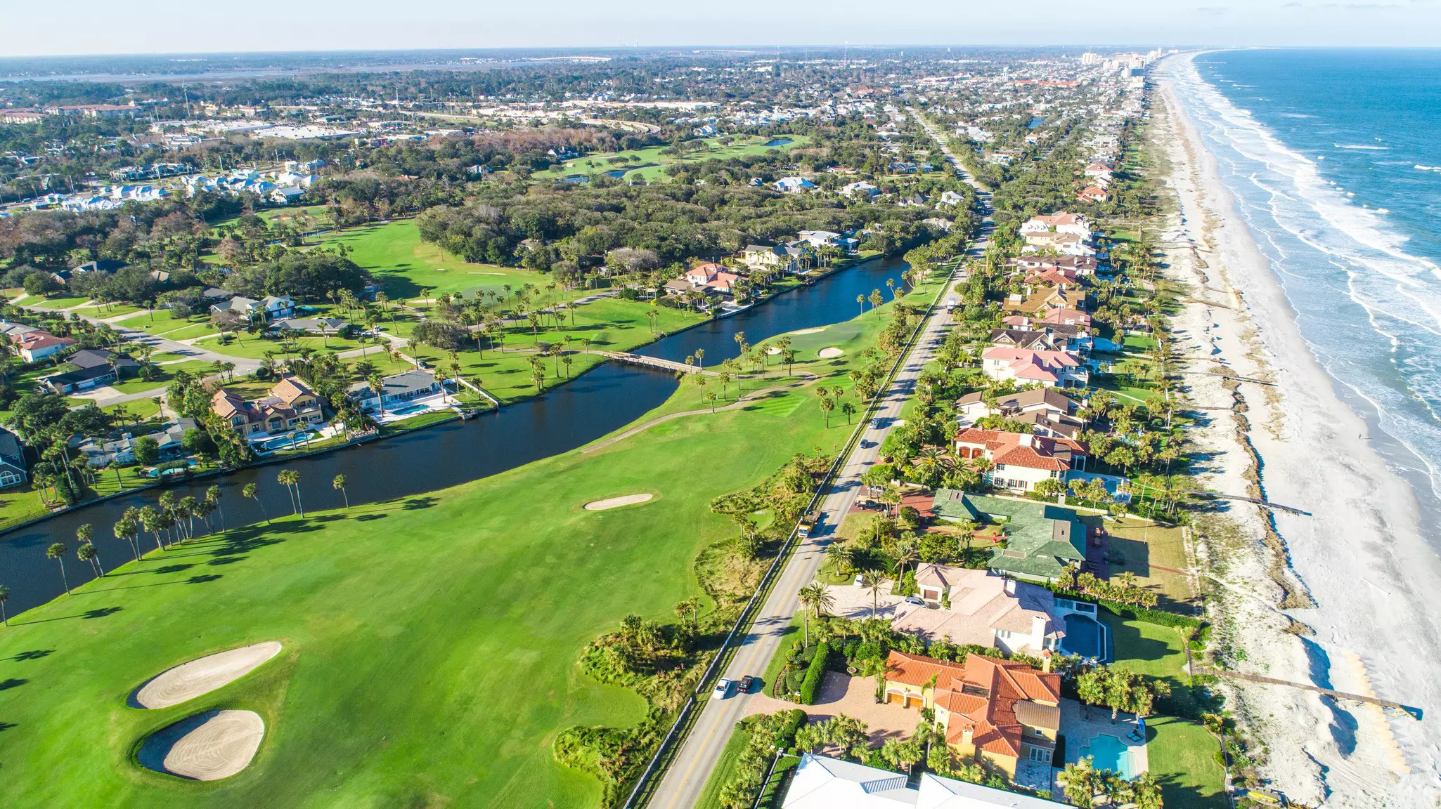 Aerial view of Ponte Vedra Beach in Jacksonville, Florida
