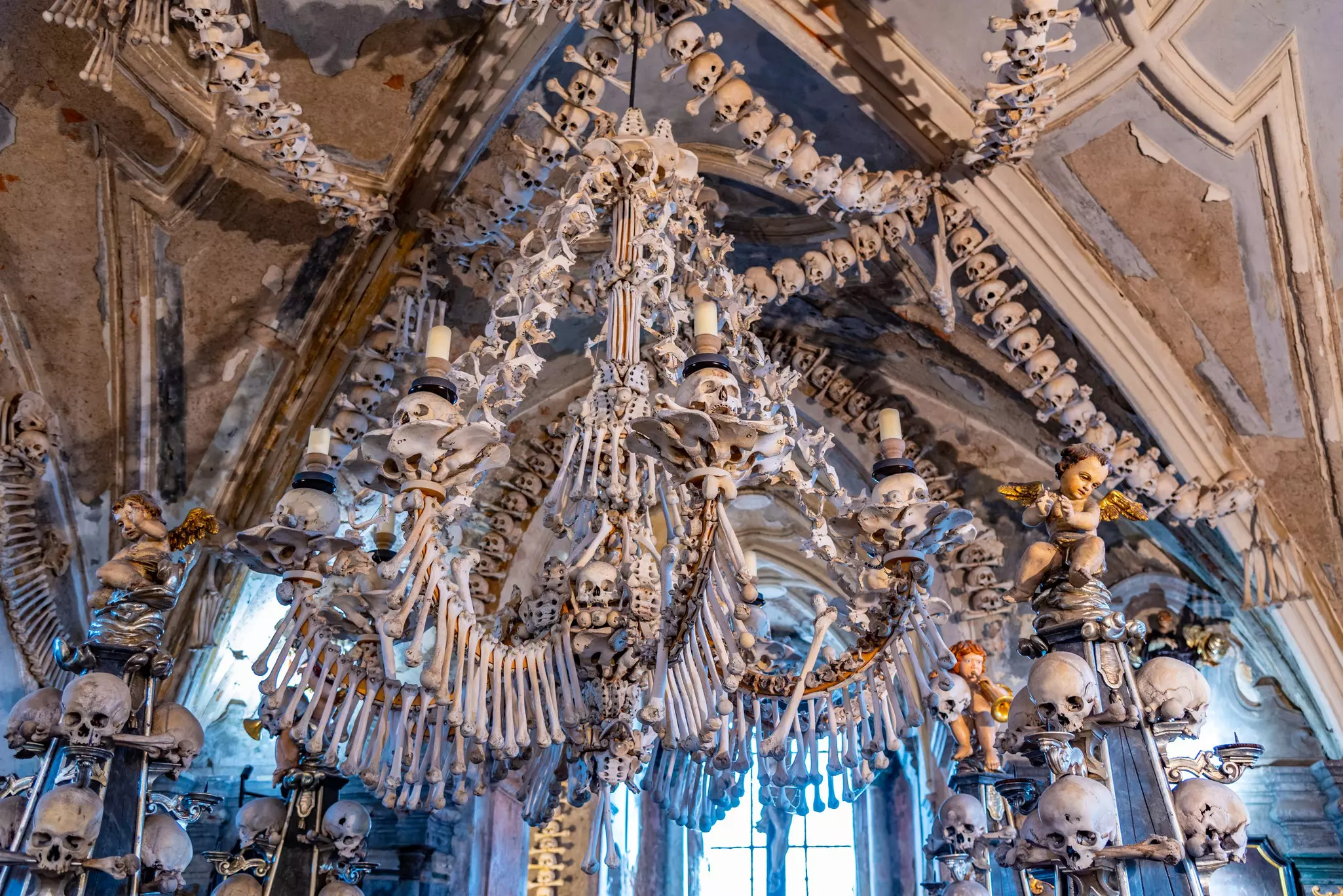Decoration made of bones at an ossuary.