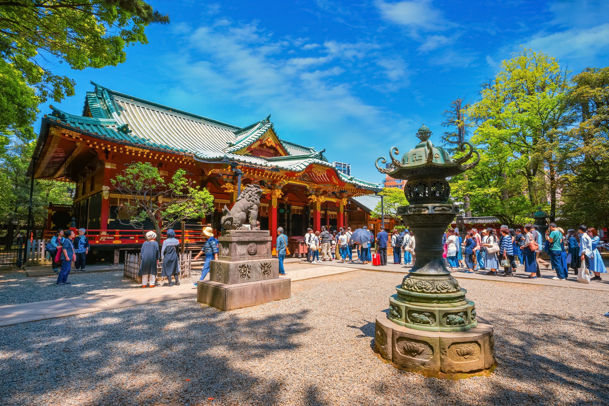 Tokyo, Japan - April 29 2018: Crowded people at Nezu Shrine during the Azalea Festival that held from early April until early May annually  License Type: media  Download Time: 2022-01-07T13:49:28.000Z  User: gwencotter  Is Editorial: Yes  purchase_order:   