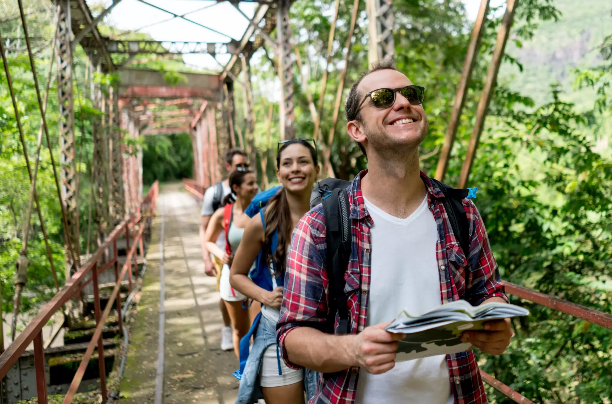 A hiker in the cloud forest of Colombia