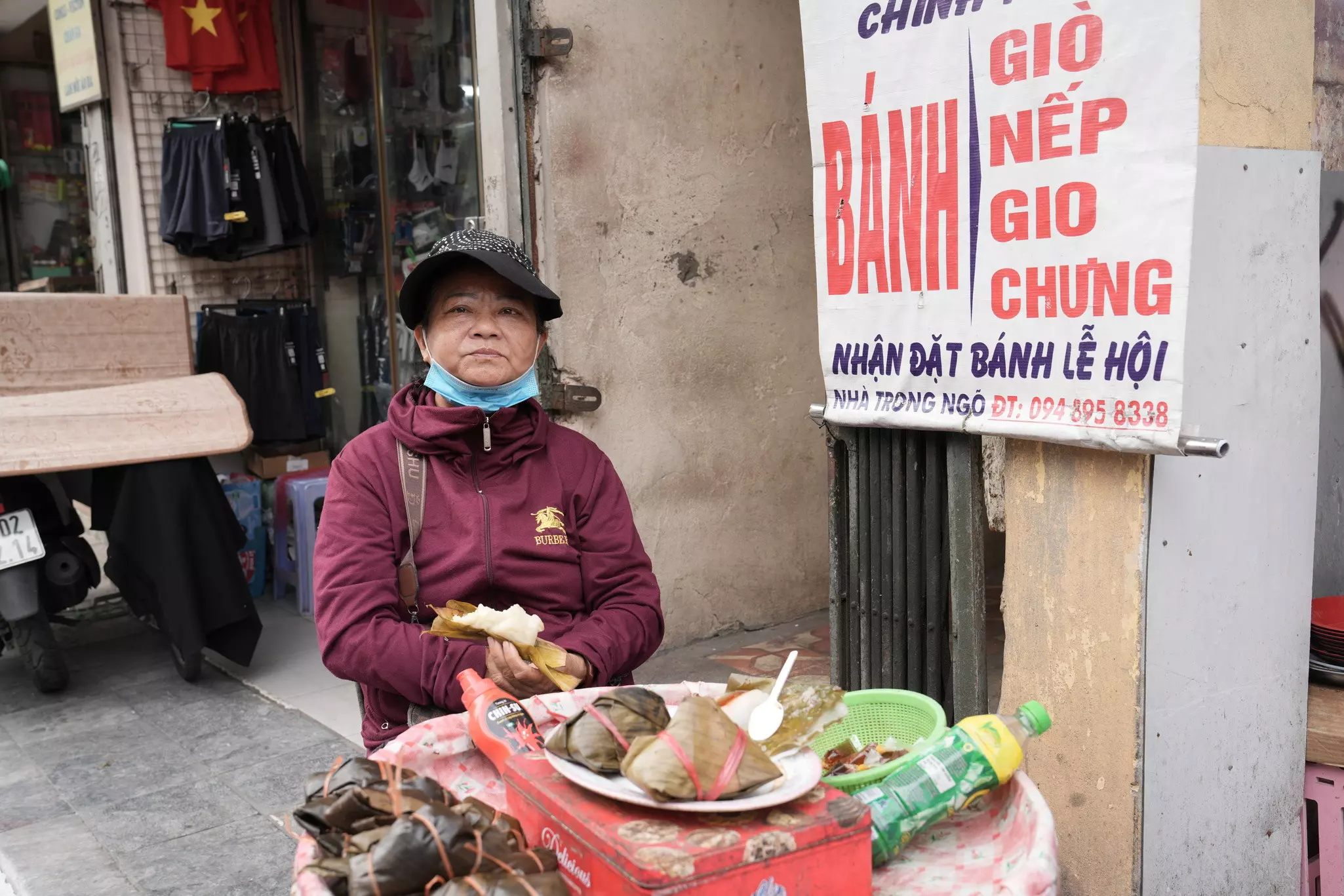 Miss An with her Platter of Banh Gio
