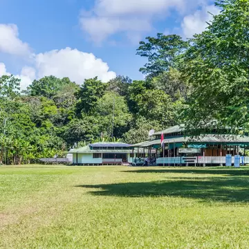 Sirena Ranger Station full of tourists in the Corcovado National Park, Costa Rica.