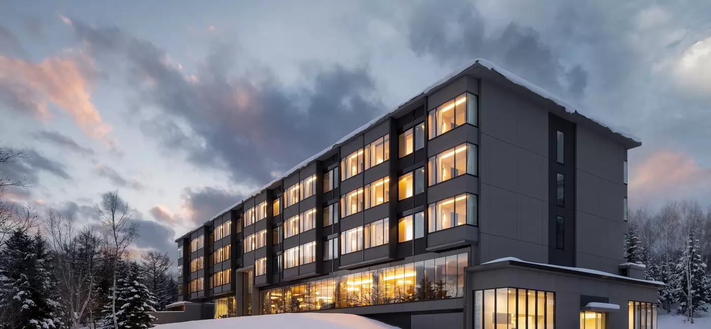 The exterior of a hotel surrounded by snow: Higashiyama Niseko Village, a Ritz-Carlton Reserve, Japan