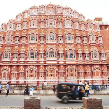 Exterior of the Palace of Winds (Hawa Mahal). Jaipur, India.