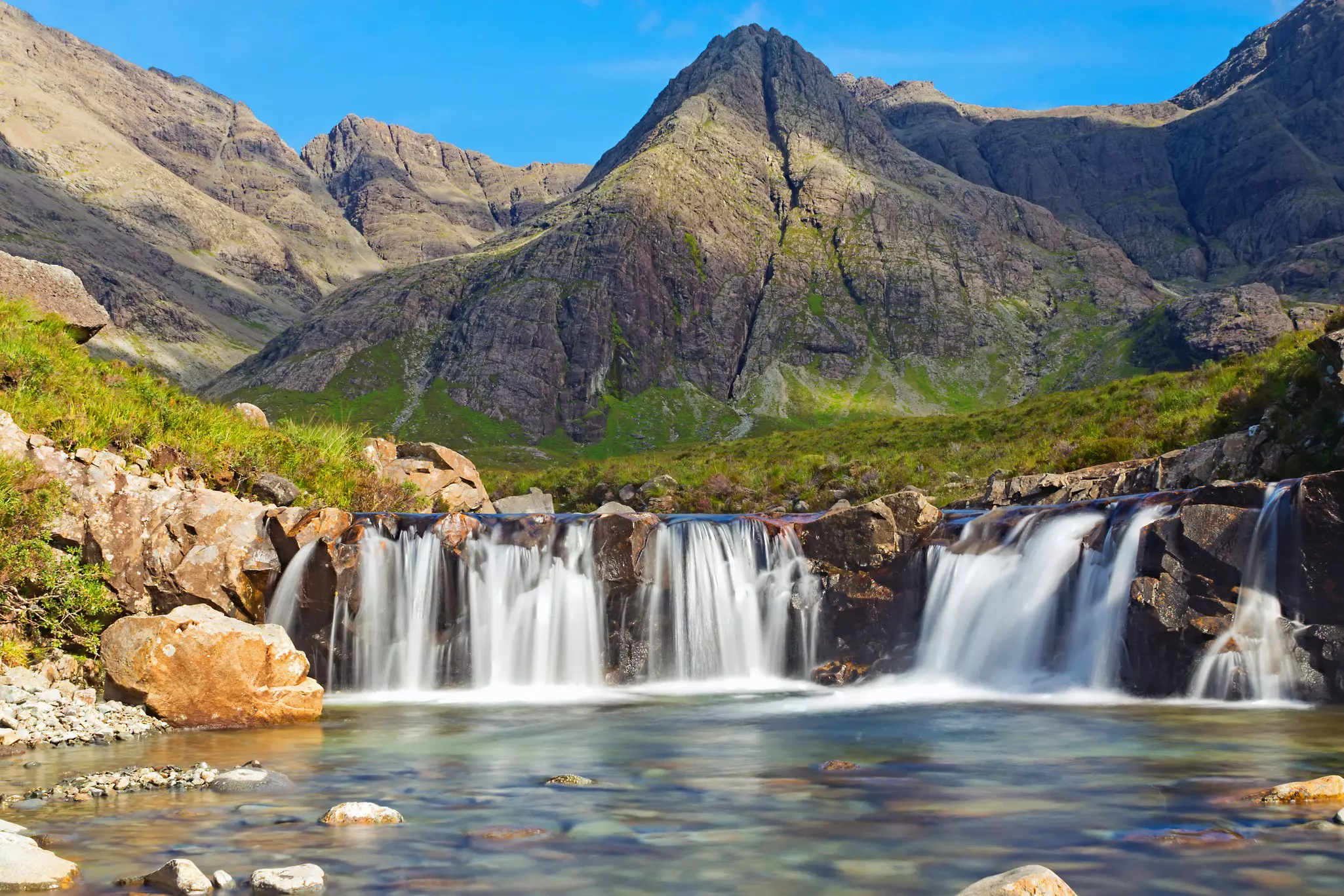 The beautiful Fairy Pools on the Isle of Skye, Scotland.