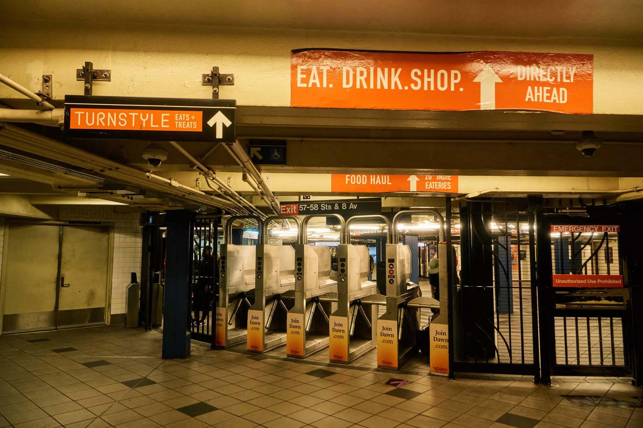 Subway station at Columbus Circle, New York City.