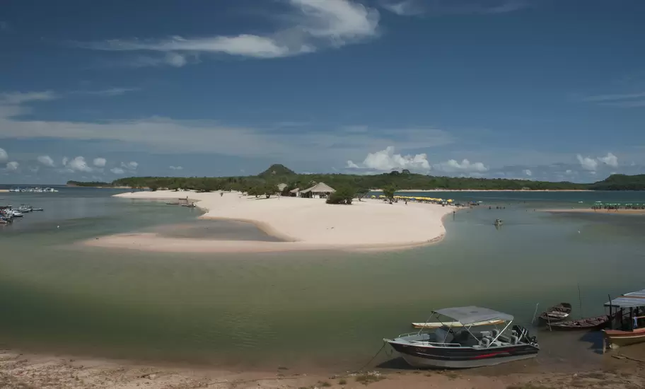 The Amazon white sand beach Alter do Chão.