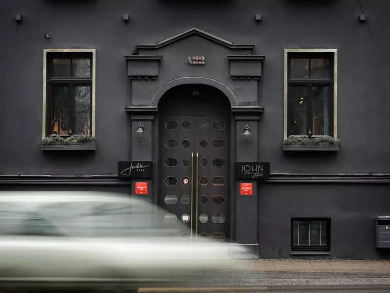 Outside the A22 Hotel, where you'll find both of its restaurants, JOHN and JOHN Chef's Hall