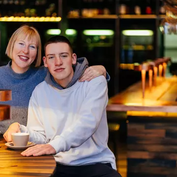 Senior couple meet for daily lunch date at closed German-Danish border