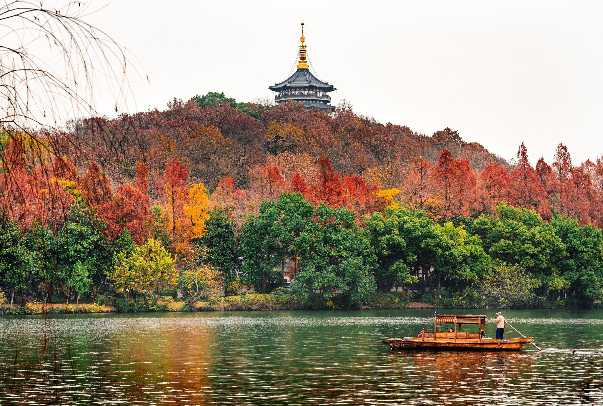 Hangzhou, China - December 2 2023 : Historical landmarks in autumn, HDR Image, License Type: media, Download Time: 2025-02-25T22:04:58.000Z, User: rhylton_redventures, Editorial: true, purchase_order: 56530 - Guidebooks, job: Lonely Planet WIP, client: Lonely Planet WIP, other: Rhianydd Hylton