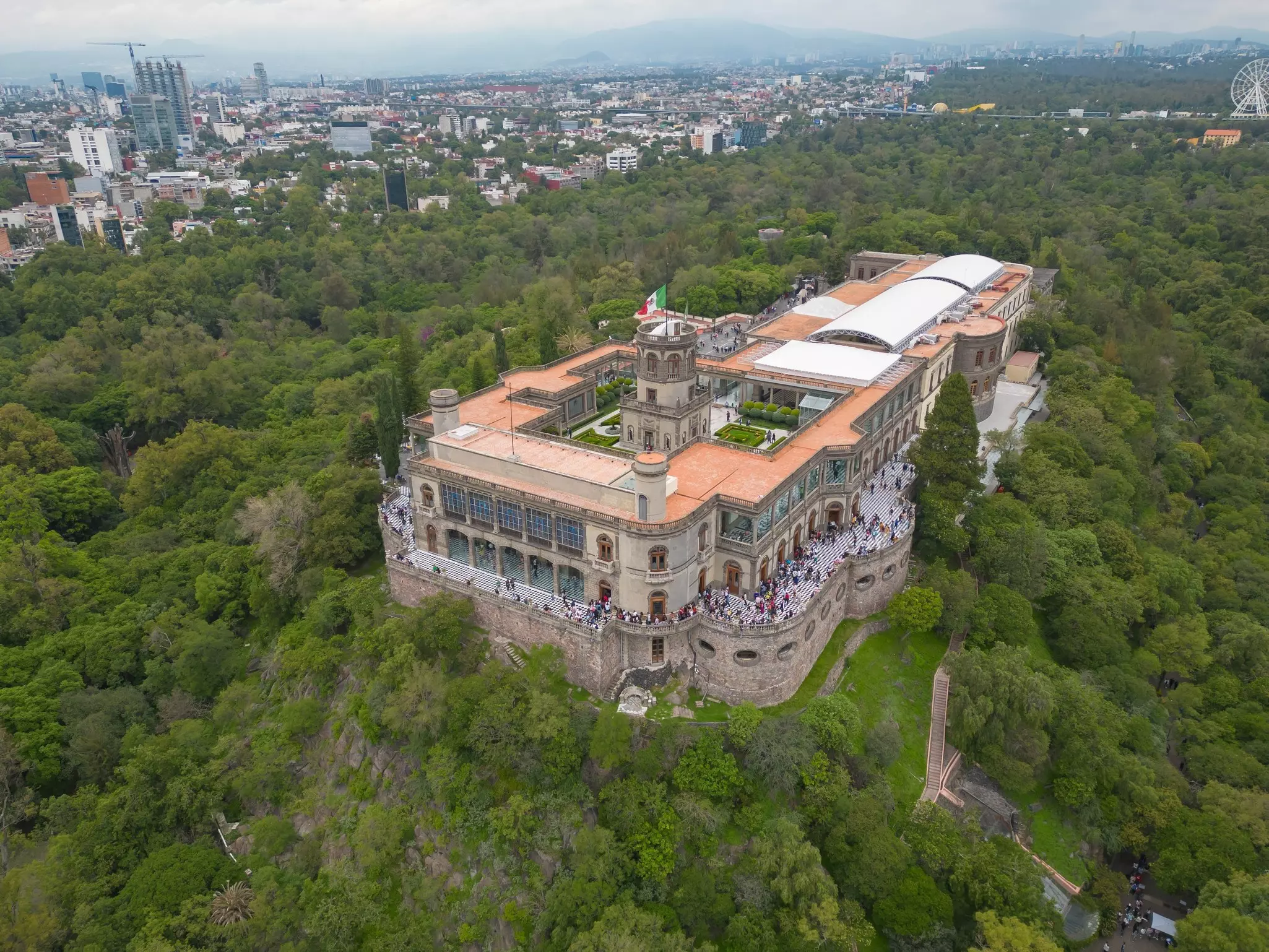 Aerial view of Chapultepec Castle