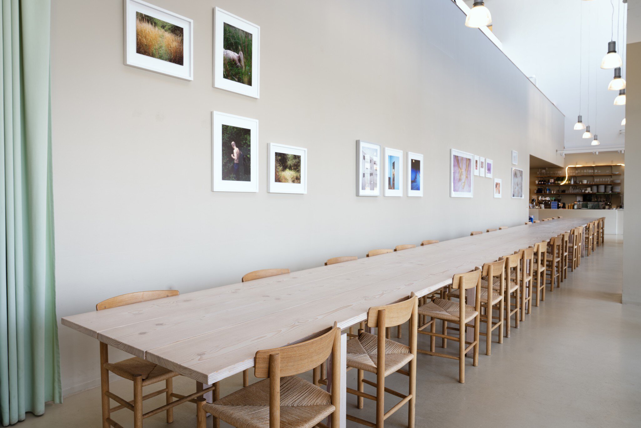 Interior of Darcy's & CC (formerly Connie Connie), the café at Copenhagen Contemporary. 